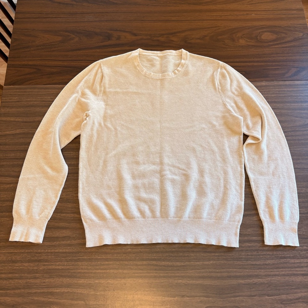 J. Crew Women's Classic Cream Crew Neck Sweater Cotton Cashmere